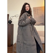 冬季新款设计师款韩版宽松长款羽绒服女90白鸭绒加厚保暖过膝外套