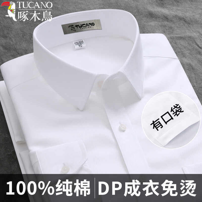 啄木鸟【纯棉DP成衣免烫】衬衫男