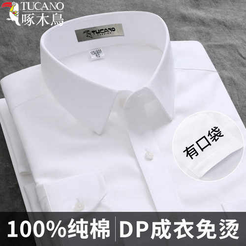 啄木鸟【纯棉DP成衣免烫】衬衫男