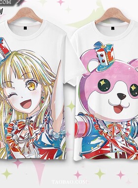 Bang Dream Hello Happy World 弦卷心 濑田薰 痛衣短袖T恤衣服