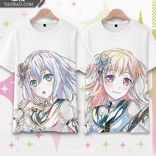 BanG Dream Morfonica 仓田真白 广町七深 短袖t恤衣服痛衣