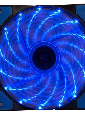 12CM 15灯蓝色灯光 不可控灯静音机箱风扇