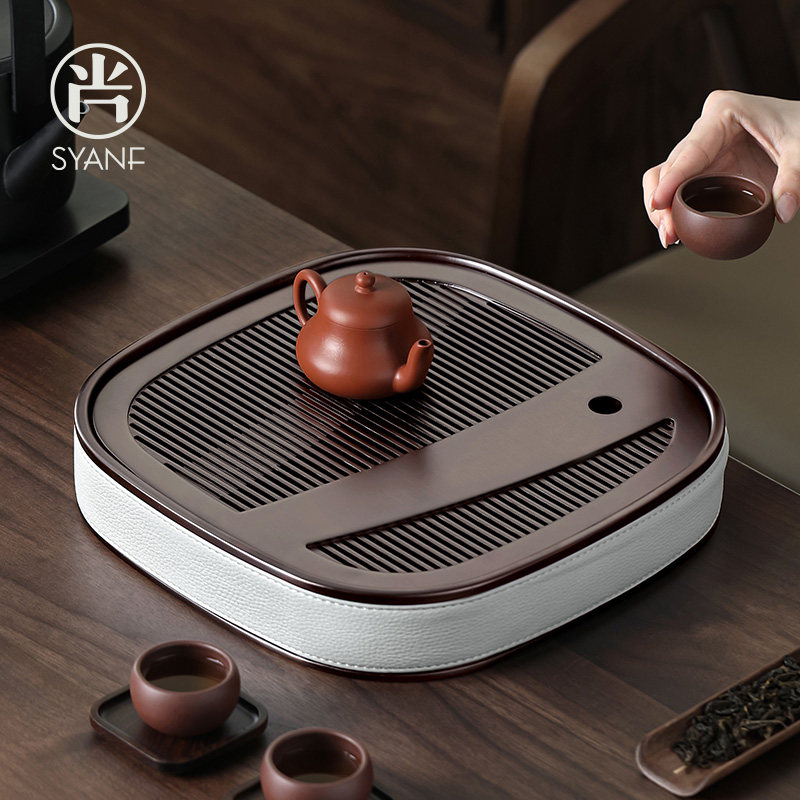 茶盘家用轻奢现代小型功夫茶具干泡茶台茶海竹制沥水托盘2025新款