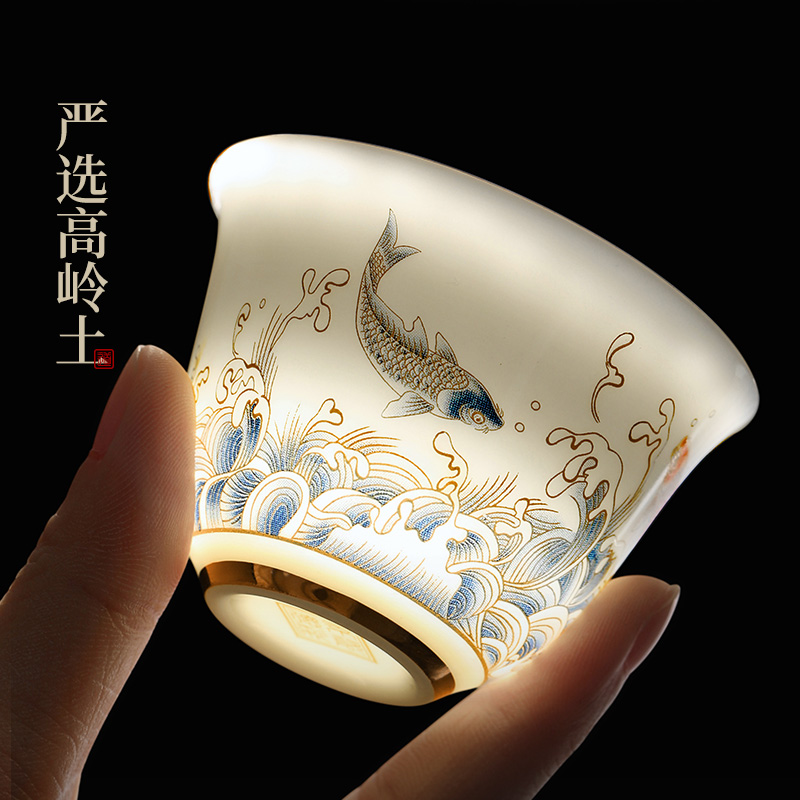 尚言坊严选羊脂玉瓷懒人泡茶器自动茶具2021新款套装家用轻奢高档