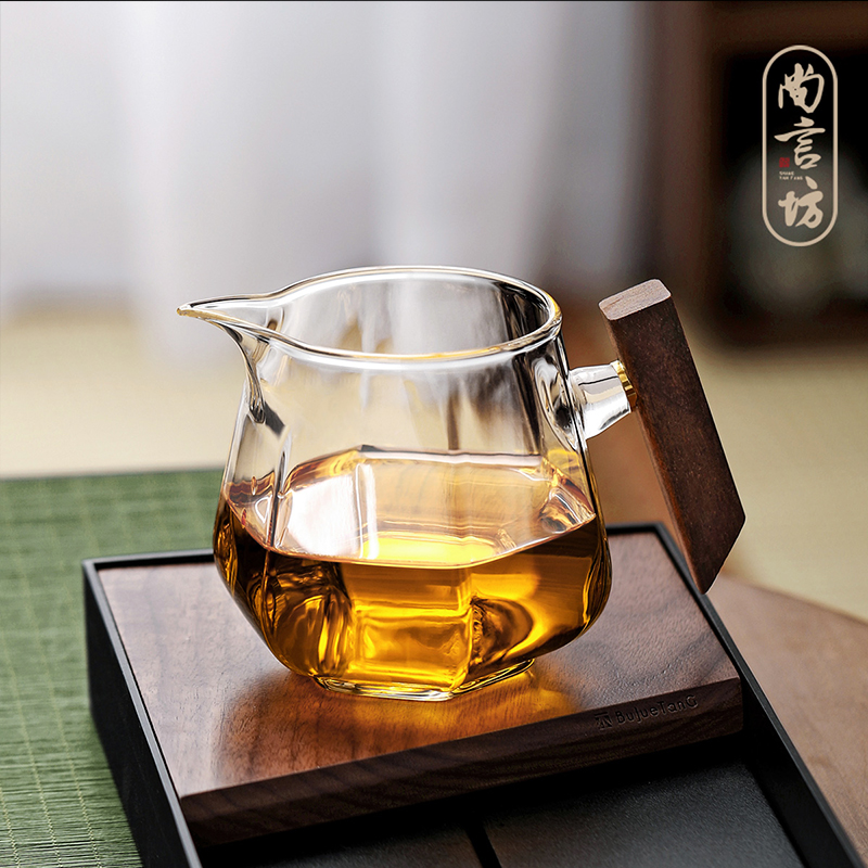 尚言坊严选实木手把公道杯