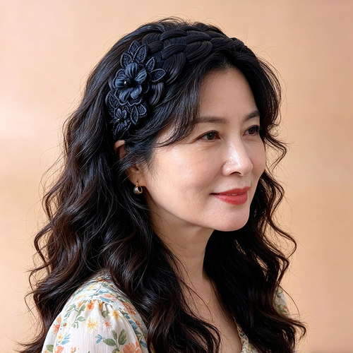 蕾丝假发发箍女编织麻花辫