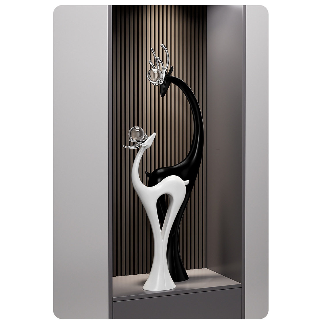 入户玄关鹿摆件客厅轻奢高档壁龛电视柜竖高装饰搬家乔迁新居礼物,家居饰品,落地摆件,淘宝优惠券,粉丝福利购,淘宝优惠卷