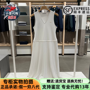 LACOSTE法国鳄鱼2026夏季女裙简约休闲时尚风舒适V领连衣裙EF8849
