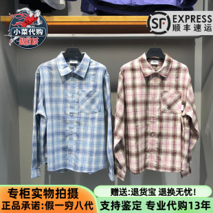 MLB衬衫2026秋季女款复古休闲时尚运动纯棉格纹长袖外套3FWSB0364