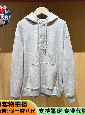 Tommy Hilfiger汤米男女美式风徽章刺绣宽松连帽抓绒卫衣MW40046