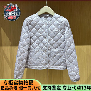 Tommy Hilfiger汤米女式复古风菱格90鹅绒圆领羽绒服外套WW49452
