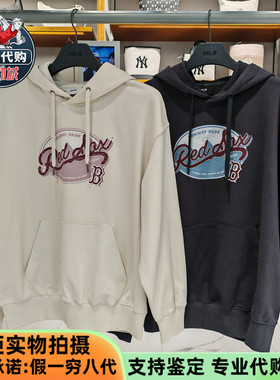 MLB男女情侣同款帽衫2026新款复古印花宽松休闲运动卫衣3AHDV0261