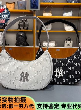 MLB女士休闲挎包复古时尚潮流拎包老花满印手提包单肩包3ABQS014N