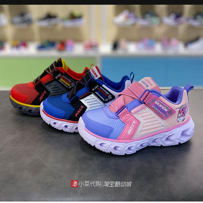Skechers斯凯奇超级飞侠男女童鞋闪灯休闲运动鞋664179L 660078N