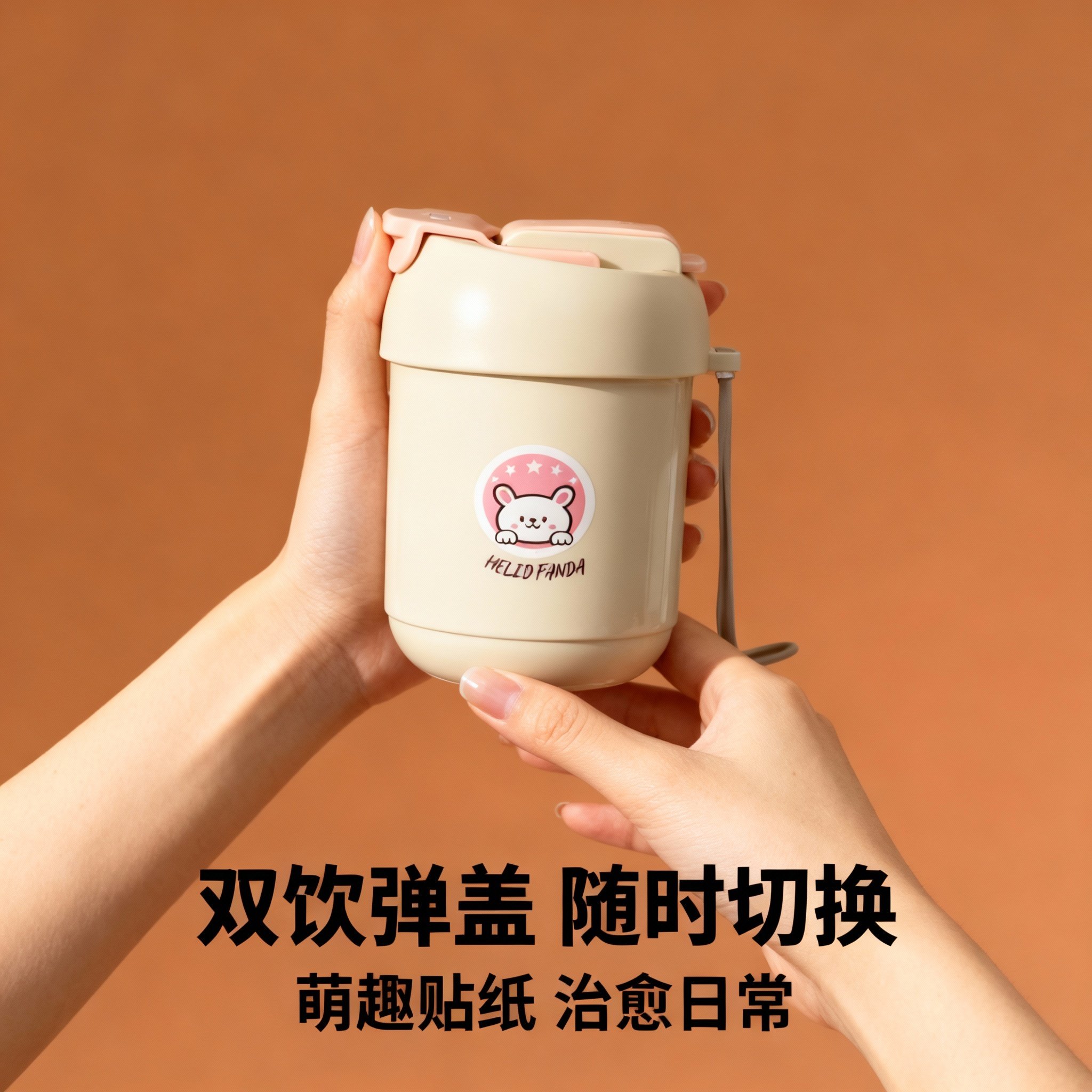 双饮杯316不锈钢可爱萌系少女学生通勤户外便携水杯吸管杯,餐饮具,便携/折叠水杯,淘宝优惠券,粉丝福利购,淘宝优惠卷