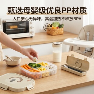 PP材质透明分隔饭盒可微波加热上班族便携带饭宝宝辅食2026新款