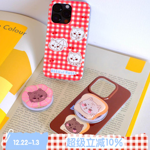 Cat BLEU Bagel ROSE 原创ins双层imd磁吸手机壳适用iPhone保护套猫咪格纹卡通
