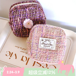 BLEU et ROSE【雪绒花】原创粗花呢立体化妆包收纳袋碎花小香风