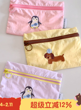 BLEU et ROSE【ZOO】原创ins刺绣旅行洗漱包收纳袋证件化妆包笔袋