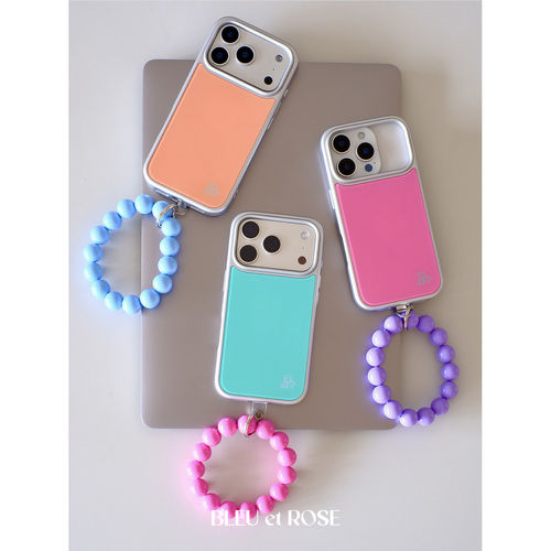 BLEU et ROSE【Candy】夏日银边磁吸手机壳串珠链亮面彩色保护套适用iPhone17p