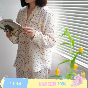 睡衣套装 BLEU 原创日系家居服全棉碎花长袖 软绵绵 ROSE