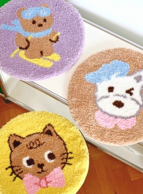 BLEU et ROSE【圈圈坐垫】原创可爱簇绒植绒防滑四季办公室椅垫