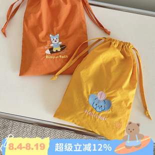 BLEU et ROSE【ZOO】新色束口袋旅行便携手帐收纳袋化妆包抽绳ins