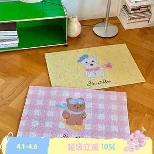 BLEU ROSE ZOO 原创卡通地毯吸水丝圈防滑门垫厨房ins地垫