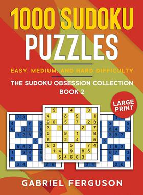 【预售 按需印刷】英文原版1000 Sudoku Puzzles Easy  Medium and Hard difficulty Large Print进口原版正版书籍