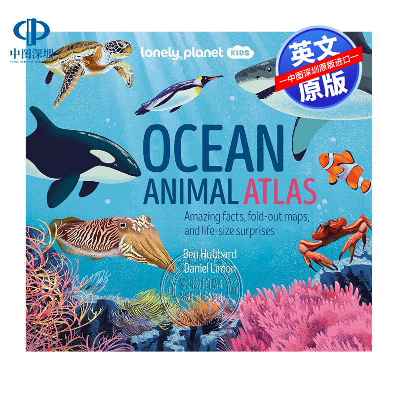 英文原版 孤独星球儿童版 海洋动物地图集 Lonely Planet Kids Ocean Animal Atlas 海洋生物史 课外阅读百科图书 进口正版书籍