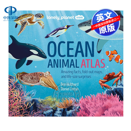 英文原版 孤独星球儿童版 海洋动物地图集 Lonely Planet Kids Ocean Animal Atlas 海洋生物史 课外阅读百科图书 进口正版书籍