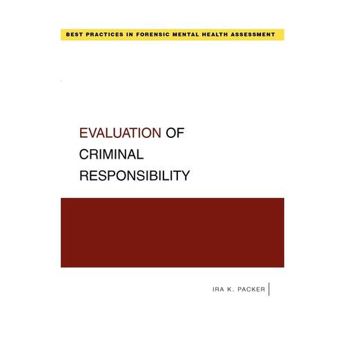 预售【按需印刷】英文原版 Evaluation of Criminal Responsibility刑事责任评估 牛津大学出版 原版进口正版书籍