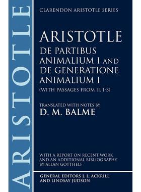 预售【按需印刷】英文原版 de Partibus Animalium I and de Generatione Animalium I  动物部分论和动物生成论 牛津大学出版 原