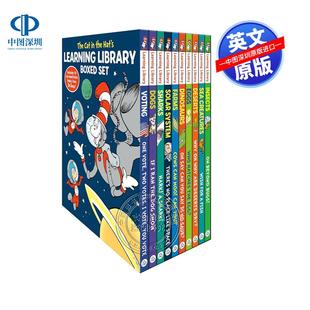 Set 戴帽子 the Cat 版 童趣绘本 Boxed Hat 套装 Learning The Library 猫学习图书馆盒装 预售英文原版