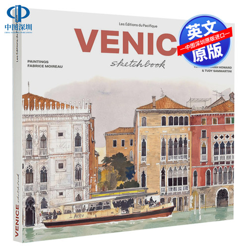 【预售英文原版】威尼斯水彩画速写 绘画素描技法入门赏析 精装 Venice Sketchbook 旅行写生薄 Fabrice Moireau 艺术书画册