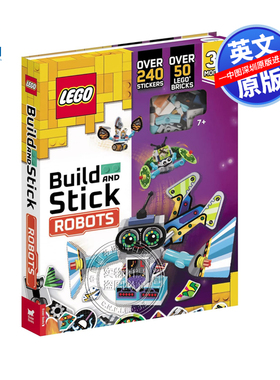 英文原版 乐高 搭建建造 太空 含乐高积木和250多张贴纸 LEGO Books: Build and Stick: Space 亲子趣味互动儿童英语益智游戏书