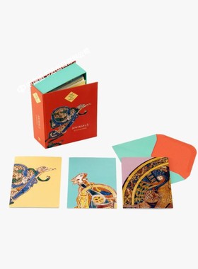 现货 凯尔斯之书-动物：一盒16张记事卡 英文原版 The Book of Kells - Animals: Box of 16 Notecards Trinity College 原装正版