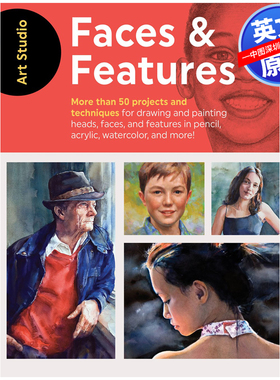 英文原版 Art Studio: Faces & Features  艺术工作室:面孔和特征 进口正版书籍