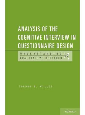 预售【按需印刷】英文原版 Analysis of the Cognitive Interview in Questionnaire Design认知访谈在问卷设计中的分析 牛津大学