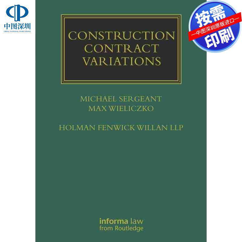 预售【按需印刷】英文原版 建筑合同变更 Construction Contract Variations 原装进口正版书籍