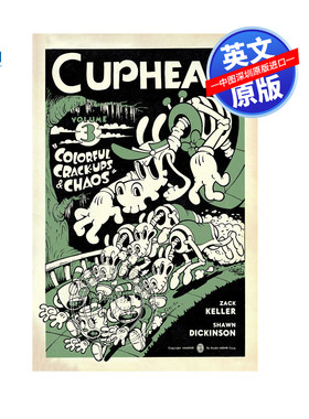 英文原版 茶杯头官方漫画 卷3 神奇冒险故事书 Cuphead Volume 3: Colorful Crack-Ups & Chaos 游戏周边书 黑马Dark Horse