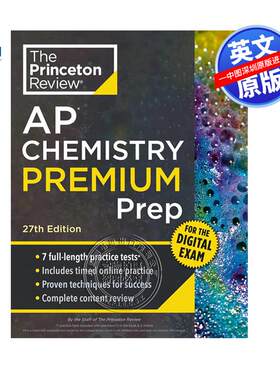 英文原版 普林斯顿评论AP化学高级备考指南第27版 Princeton Review AP Chemistry Premium Prep, 27th Edition