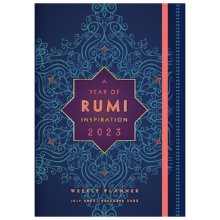 英文原版 鲁米灵性诗歌周计划记事手账本计划薄2023年 精装 A Year of Rumi Inspiration 2023 Weekly Planner 规划行程注意事项册