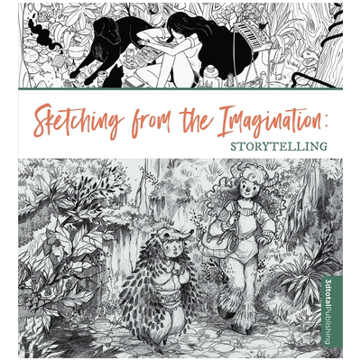 英文原版 想象中的素描讲故事 绘画艺术书 黑白线稿 50位专业故事艺术家 绘画技巧 Sketching from the Imagination: Storytelling