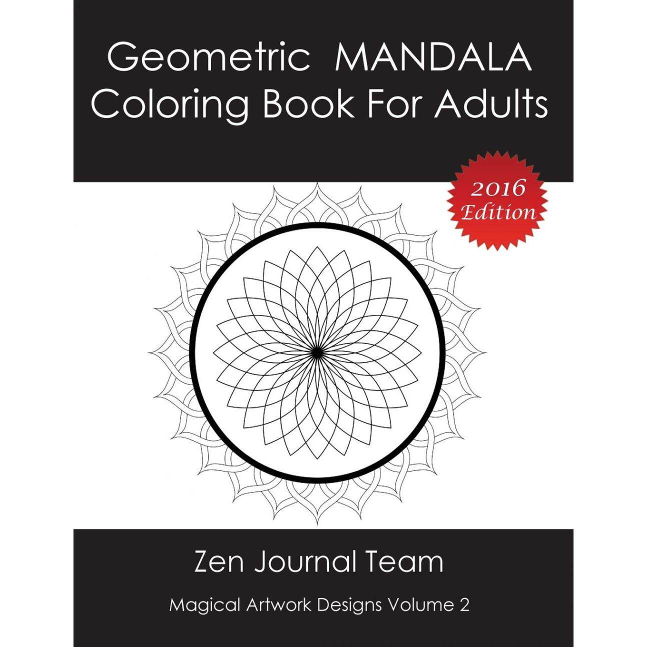 【预售 按需印刷】英文原版 成人几何曼荼罗涂色书  Geometric Mandala Coloring Book For Adults 进口原版正版书籍