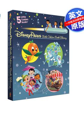 预售英文原版 迪士尼乐园小金书图书馆（迪士尼经典）Disney Parks Little Golden Book Library (Disney Classic) 童趣绘本 套装