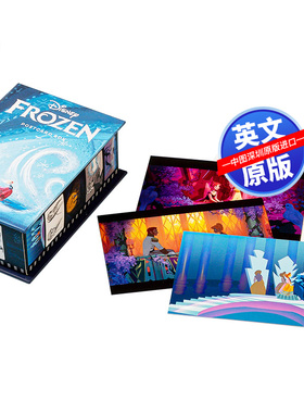 预售英文原版 冰雪奇缘 收藏明信片100张 Disney Frozen Postcard Box 概念艺术设定卡片 迪斯尼 冰雪女王2卡通 节日送礼礼物 周边
