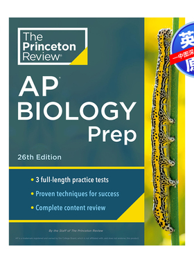 现货英文原版 2024普林斯顿评论AP生物学预备 Princeton Review AP Biology Prep, 2024 测试+答题技巧+内容回顾 进口英文正版书籍