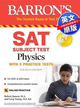 英文原版 巴朗SAT物理学 第4版 SAT Subject Test Physics With Online Tests 考试 Robert Jansen