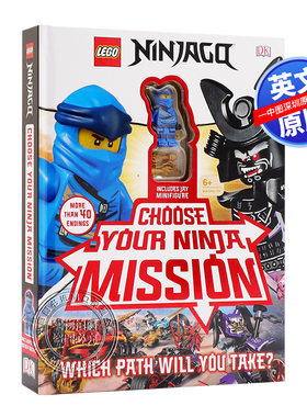 预售英文原版 DK 乐高忍者 趣味互动游戏书 带人仔 人偶 LEGO NINJAGO Choose Your Ninja Mission 节日礼物 儿童节送礼